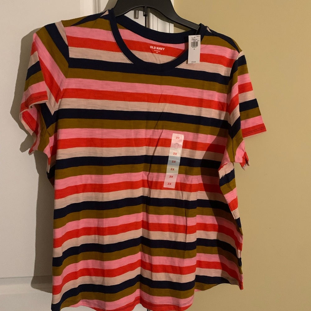 2X stripe Old Navy everyday tee